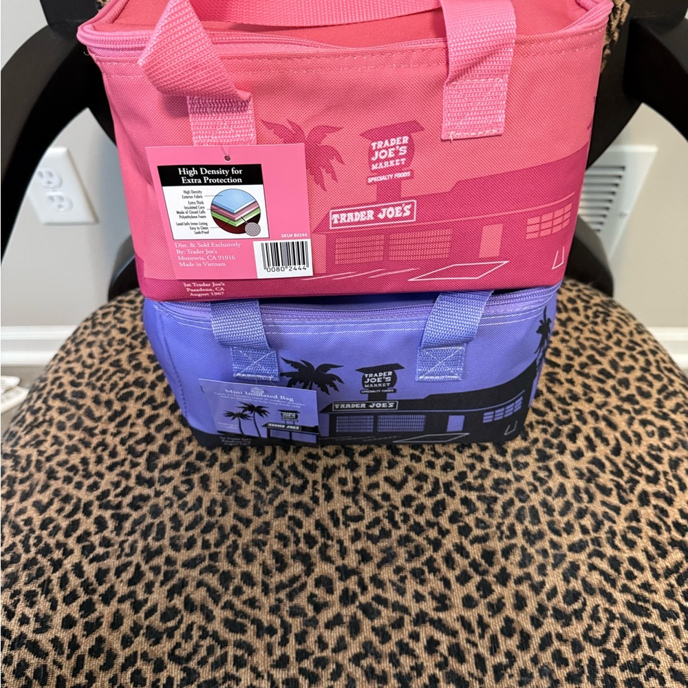 Trader Joe's Purple and Pink Insulated Bags - Picture 4 of 4